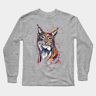 lynx watercolor Wild Long Sleeve T-Shirt